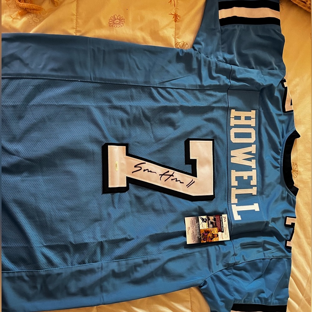 commanders QB sam howell autographed college jersey!! Great price